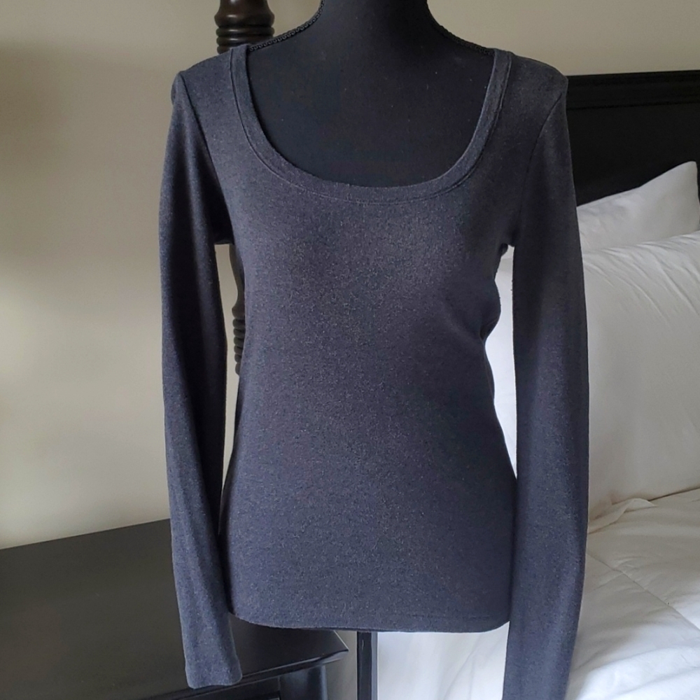 Polo Ralph Lauren Grey Scoop Neck Top